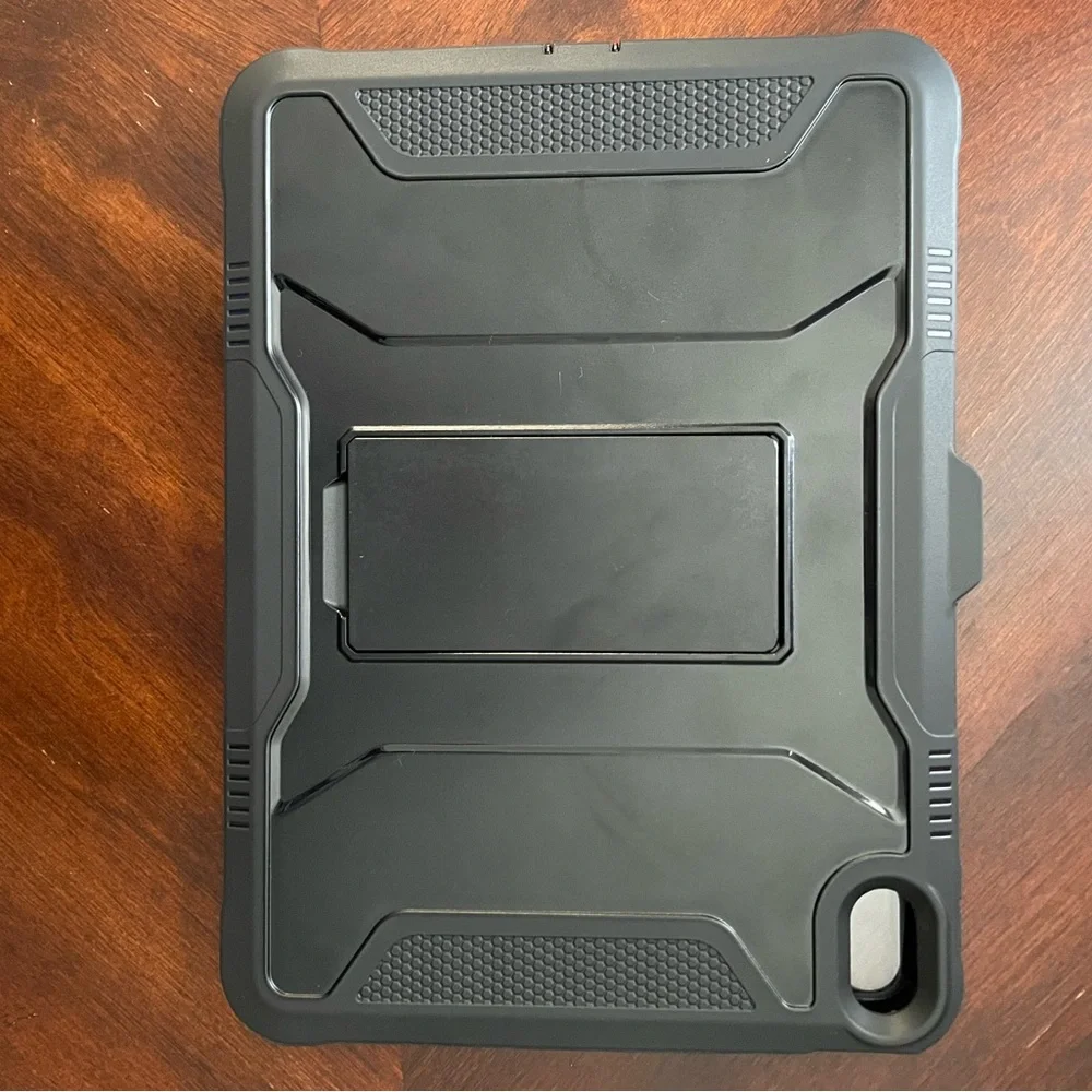 Rugged Black Shockproof Case w/ Stand & Screen Protector for iPad 10.9